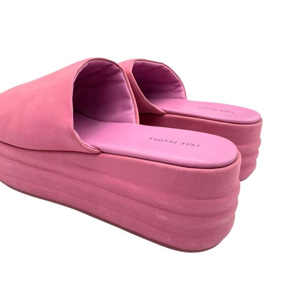 Free People Harbor Fuchsia Purple Nubuck Suede Leather Platform Slip On Shoes - Picture 9 of 12